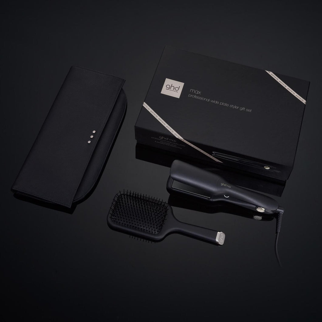 GHD MAX WIDE PLATE STYLER GIFT SET IN BLACK